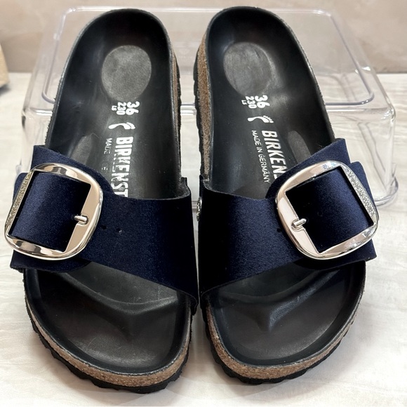 Birkenstock Shoes - Birkenstock - Madrid Big Buckle Velvet Blue Sandals EUC Size 36 230 L5